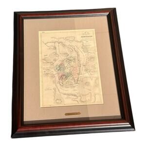 Rare Antique 1882 Framed Map of Jerusalem - Bruce F. House F.R.G.S., HH HArdesty